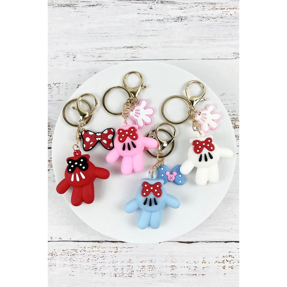 Adorable Minnie Mouse Hands Key Chain Purse Backpack Charm Keychain Choose Color